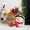 Glitzhome® 30" Lighted Round Wooden Snowman Porch Décor with Timer